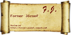 Forner József névjegykártya