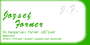 jozsef forner business card